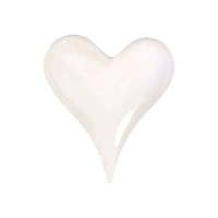 Srdce keramické, lesklá bílá barva. ALA1237 WH